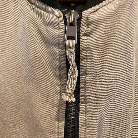 Cielo Basic Bomber Jacket Women Large Olive Green Black Trim Tencel READ - Picture 7 of 16